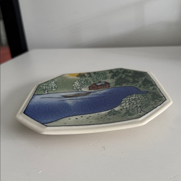 Vintage Arabia for Finnair Octagon Shape Ceramic Plate Helja Liukko-Sundstrom - Picture 5 of 7